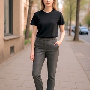 LOFT Gray Polka Dot Pants